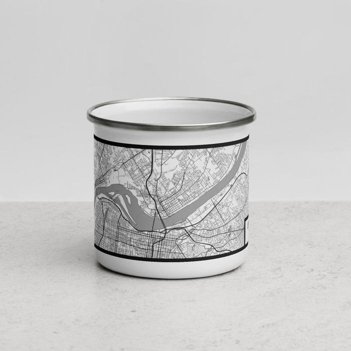 Front View Custom Jeffersonville Indiana Map Enamel Mug in Classic