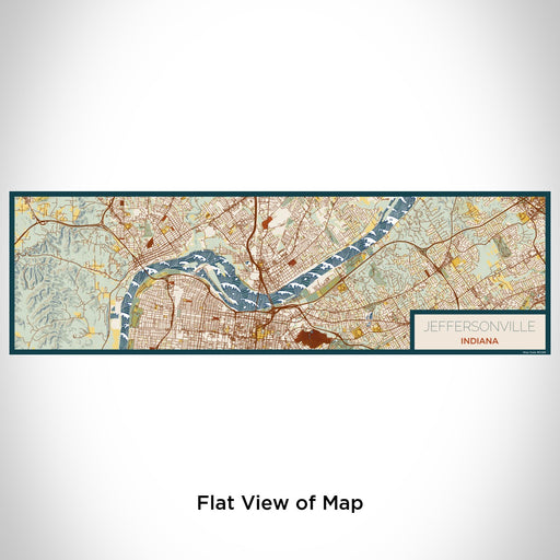 Flat View of Map Custom Jeffersonville Indiana Map Enamel Mug in Woodblock