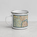 Left View Custom Jeffersonville Indiana Map Enamel Mug in Woodblock