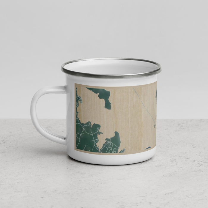 Left View Custom Jekyll Island Georgia Map Enamel Mug in Afternoon