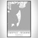 Jekyll Island Georgia Map Print Portrait Orientation in Classic Style With Shaded Background