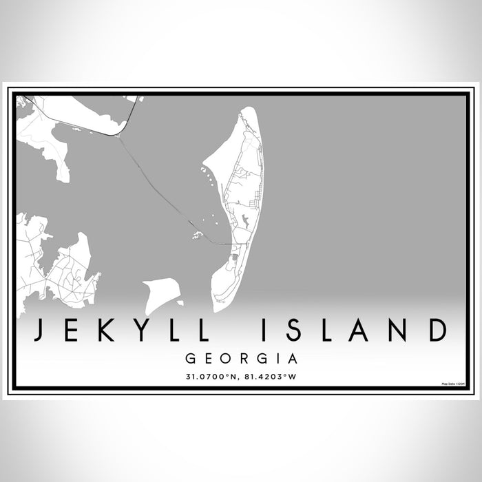 Jekyll Island Georgia Map Print In Classic — Jace Maps 7841