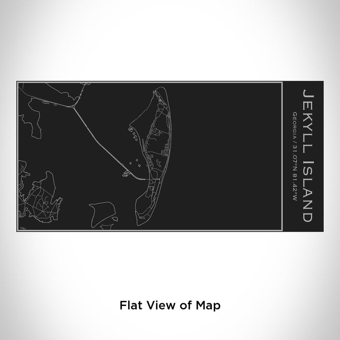 Rendered View of Jekyll Island Georgia Map Engraving on 17oz Stainless Steel Insulated Cola Bottle in Black