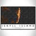 Jekyll Island Georgia Map Print Landscape Orientation in Ember Style With Shaded Background