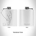 Rendered View of Jekyll Island Georgia Map Engraving on 6oz Stainless Steel Flask in White