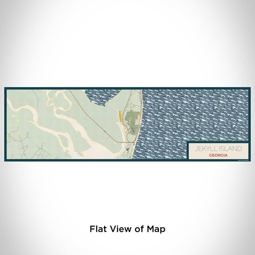 Flat View of Map Custom Jekyll Island Georgia Map Enamel Mug in Woodblock