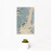 12x18 Jersey City New Jersey Map Print Portrait Orientation in Afternoon Style With Small Cactus Plant in White Planter