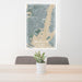 24x36 Jersey City New Jersey Map Print Portrait Orientation in Afternoon Style Behind 2 Chairs Table and Potted Plant