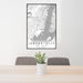 24x36 Jersey City New Jersey Map Print Portrait Orientation in Classic Style Behind 2 Chairs Table and Potted Plant