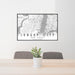 24x36 Jersey City New Jersey Map Print Landscape Orientation in Classic Style Behind 2 Chairs Table and Potted Plant