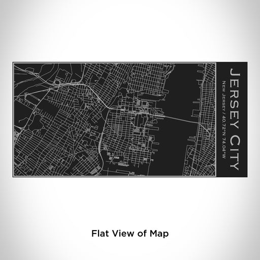 Rendered View of Jersey City New Jersey Map Engraving on 17oz Stainless Steel Insulated Cola Bottle in Black