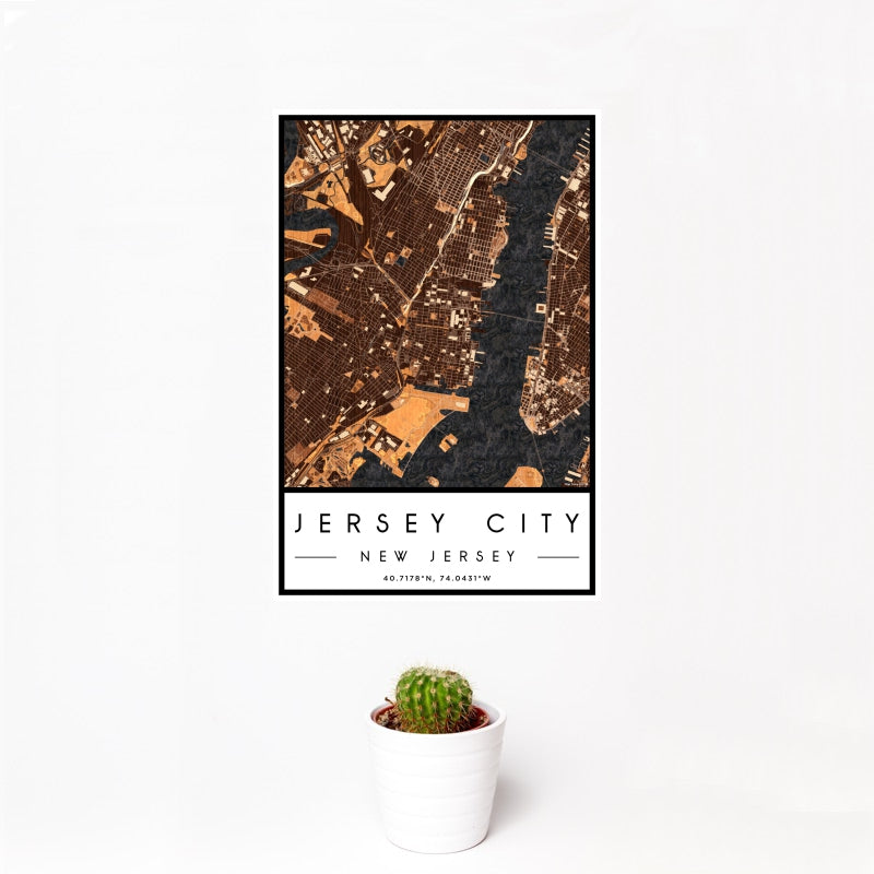 Jersey City - New Jersey Map Print in Ember — JACE Maps