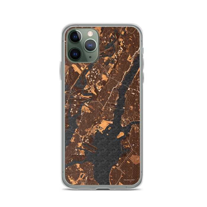 Custom Jersey City New Jersey Map Phone Case in Ember