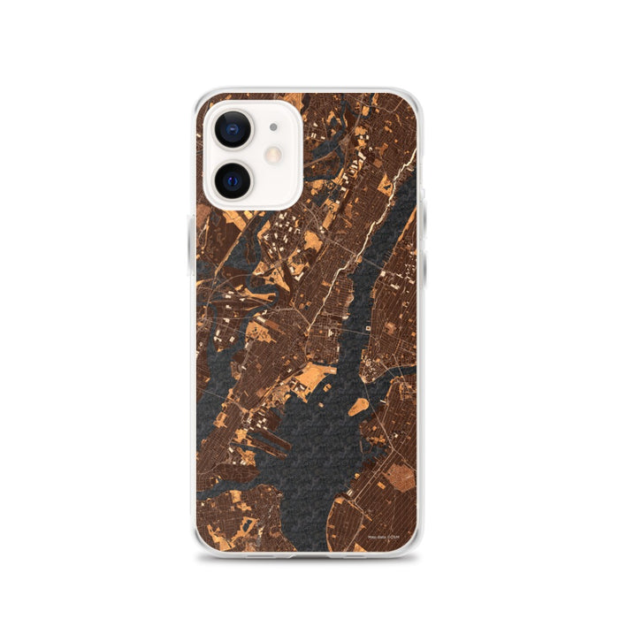 Custom Jersey City New Jersey Map iPhone 12 Phone Case in Ember