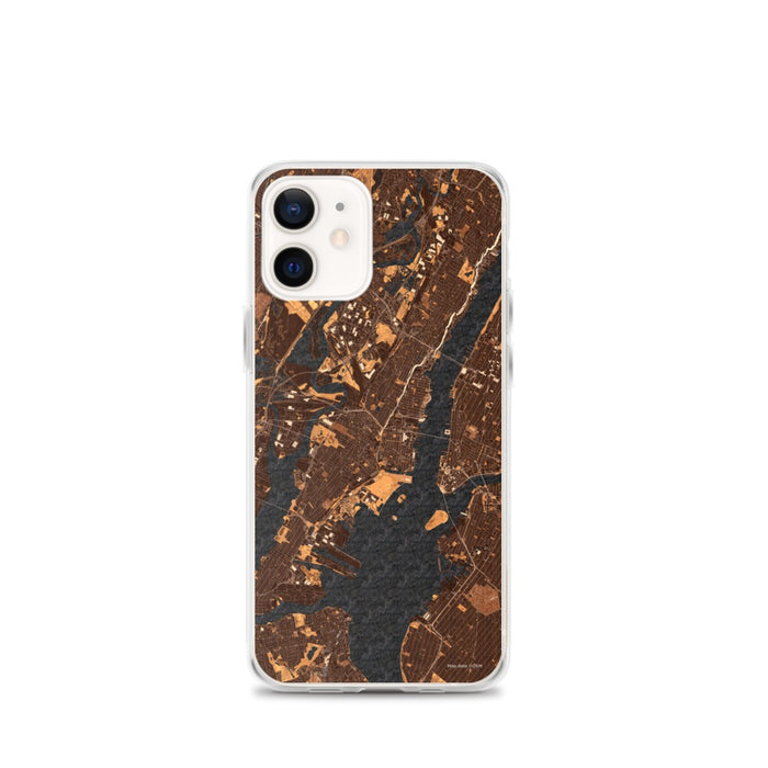 Custom Jersey City New Jersey Map iPhone 12 mini Phone Case in Ember