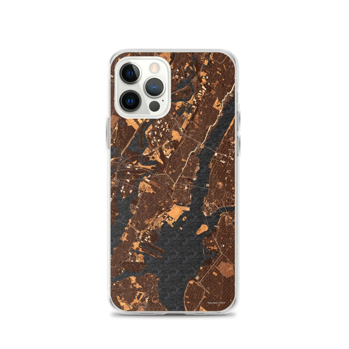 Custom Jersey City New Jersey Map iPhone 12 Pro Phone Case in Ember