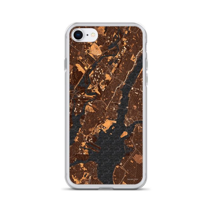 Custom Jersey City New Jersey Map iPhone SE Phone Case in Ember