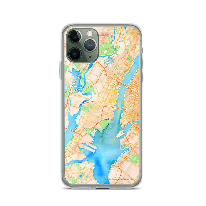 Custom Jersey City New Jersey Map Phone Case in Watercolor