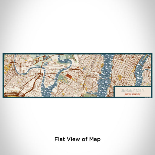 Flat View of Map Custom Jersey City New Jersey Map Enamel Mug in Woodblock