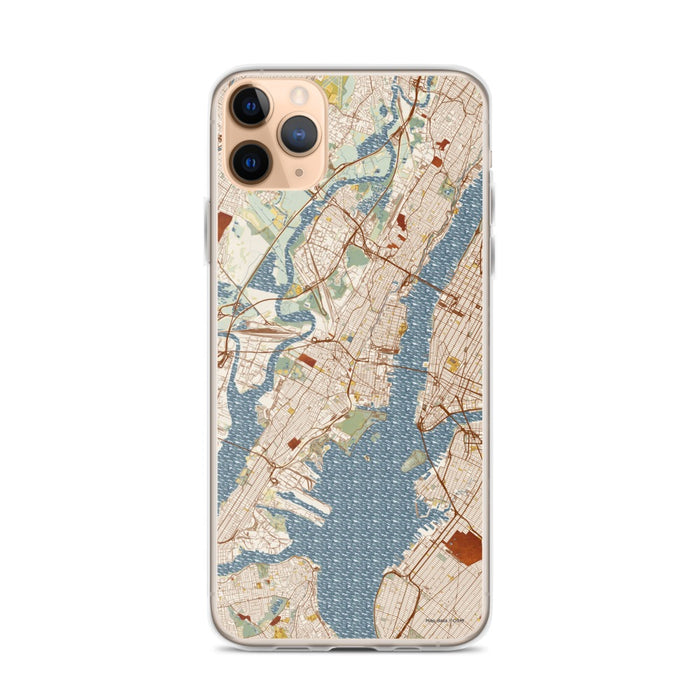 Custom Jersey City New Jersey Map Phone Case in Woodblock