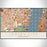 Jersey City New Jersey Map Print Landscape Orientation in Woodblock Style With Shaded Background