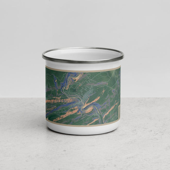 Front View Custom Jim Thorpe Pennsylvania Map Enamel Mug in Afternoon