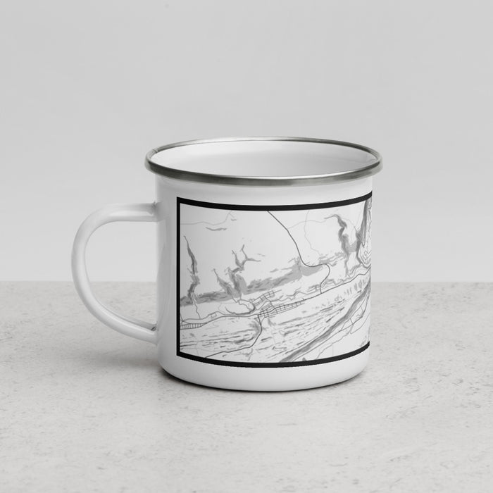 Left View Custom Jim Thorpe Pennsylvania Map Enamel Mug in Classic