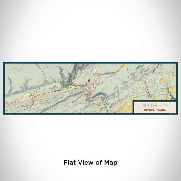 Flat View of Map Custom Jim Thorpe Pennsylvania Map Enamel Mug in Woodblock