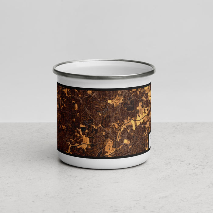 Front View Custom Johns Creek Georgia Map Enamel Mug in Ember