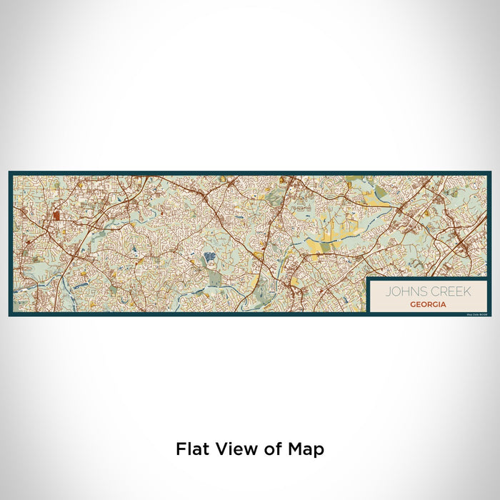 Flat View of Map Custom Johns Creek Georgia Map Enamel Mug in Woodblock