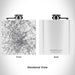 Rendered View of Johnson City Tennessee Map Engraving on 6oz Stainless Steel Flask in White