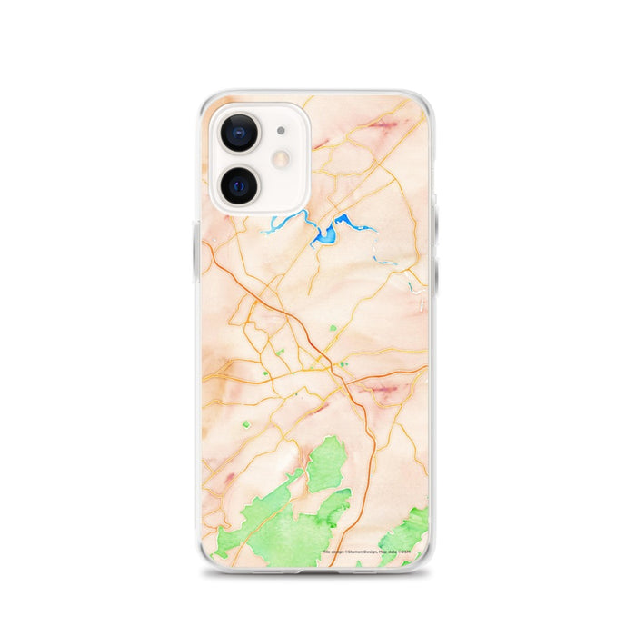 Custom Johnson City Tennessee Map iPhone 12 Phone Case in Watercolor