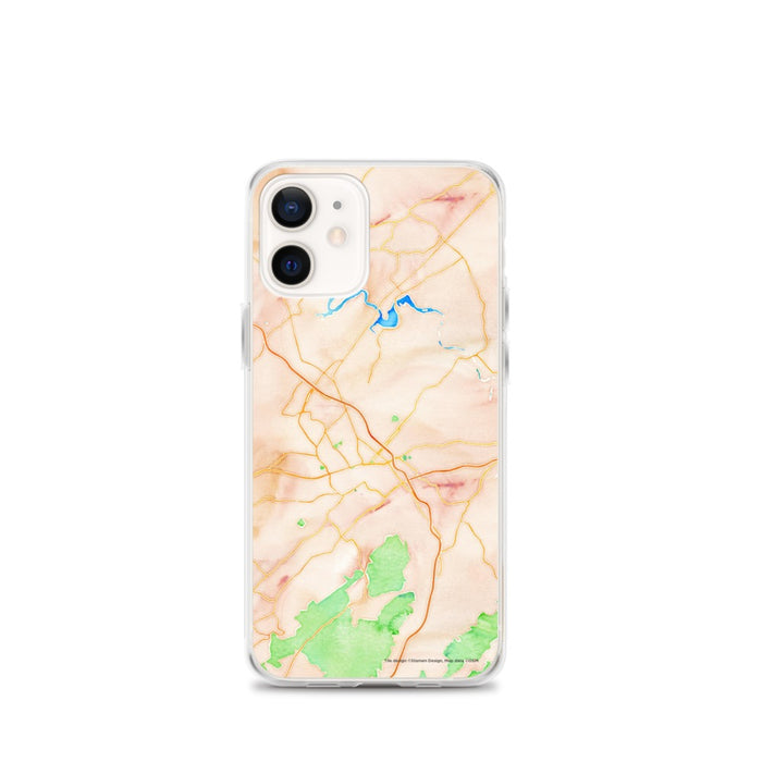 Custom Johnson City Tennessee Map iPhone 12 mini Phone Case in Watercolor