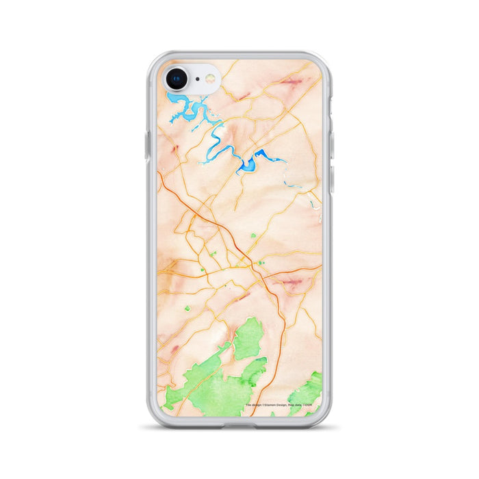Custom Johnson City Tennessee Map iPhone SE Phone Case in Watercolor