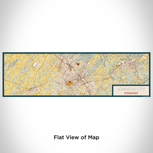 Flat View of Map Custom Johnson City Tennessee Map Enamel Mug in Woodblock