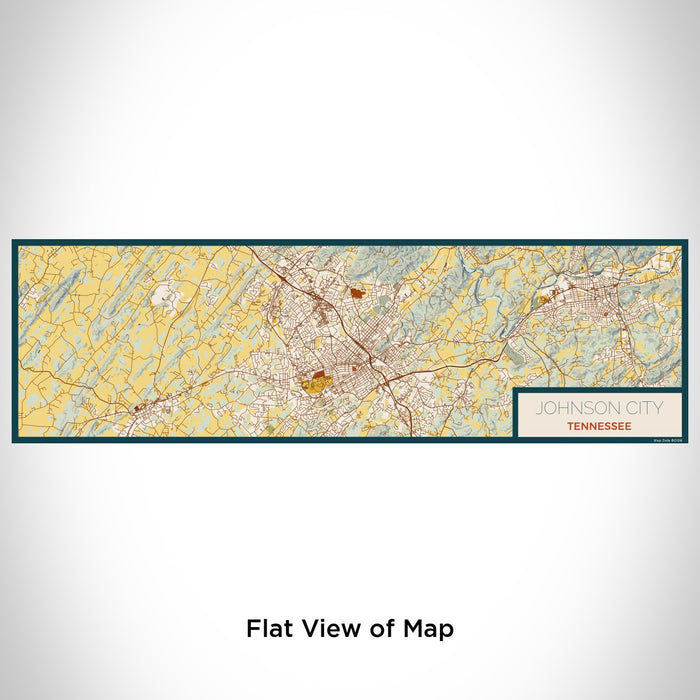Flat View of Map Custom Johnson City Tennessee Map Enamel Mug in Woodblock