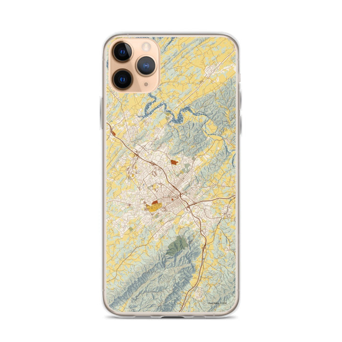 Custom Johnson City Tennessee Map Phone Case in Woodblock