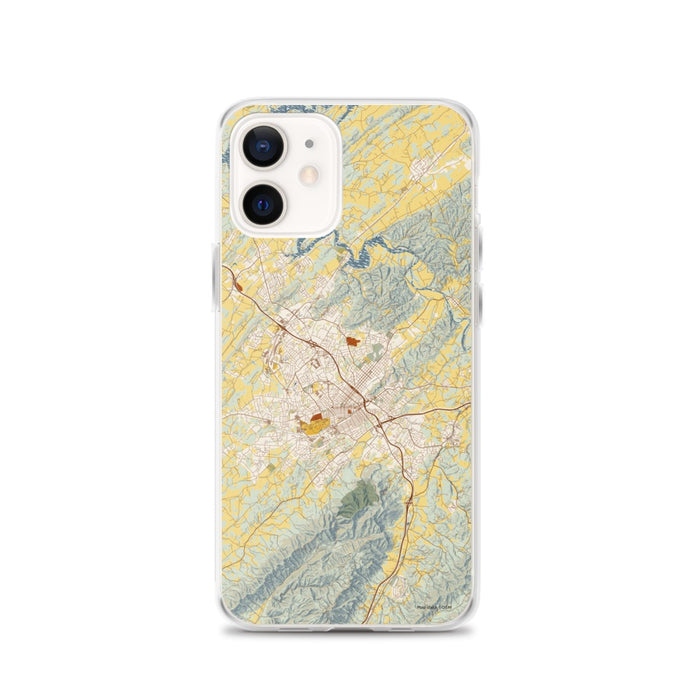 Custom Johnson City Tennessee Map iPhone 12 Phone Case in Woodblock