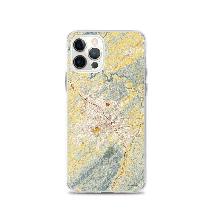 Custom Johnson City Tennessee Map iPhone 12 Pro Phone Case in Woodblock