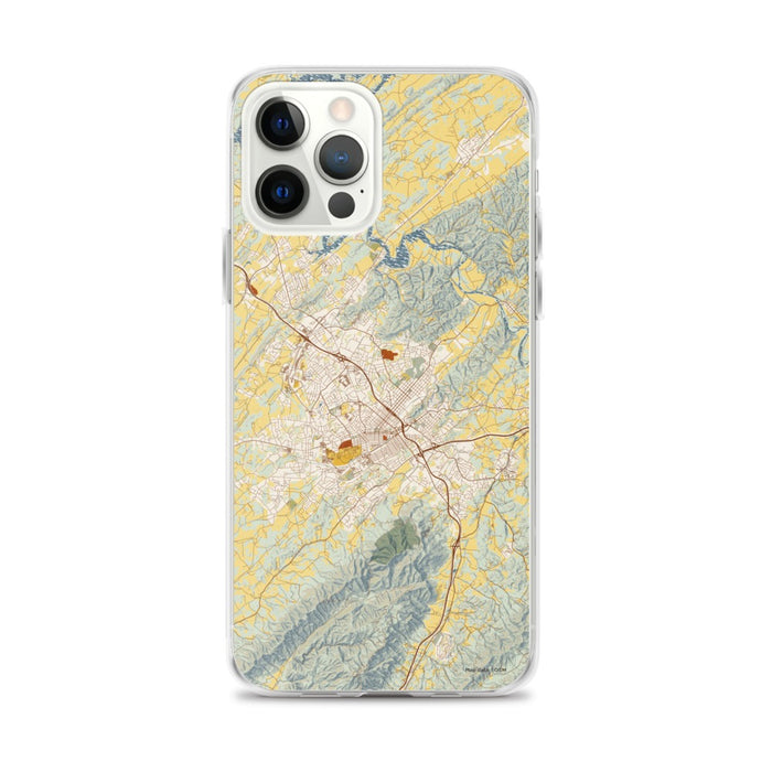 Custom Johnson City Tennessee Map iPhone 12 Pro Max Phone Case in Woodblock