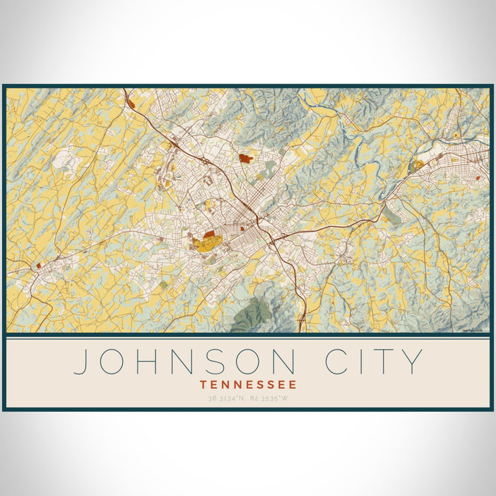 Johnson City Tennessee Map Print In Woodblock — Jace Maps 0422