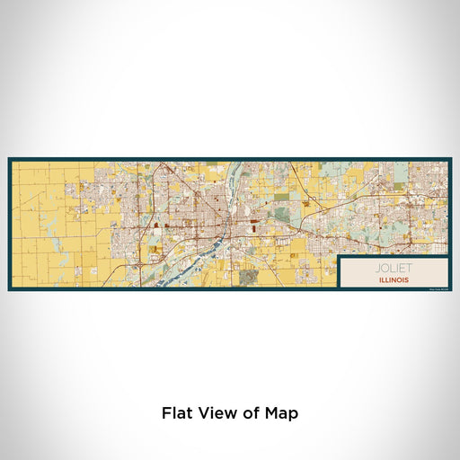 Flat View of Map Custom Joliet Illinois Map Enamel Mug in Woodblock