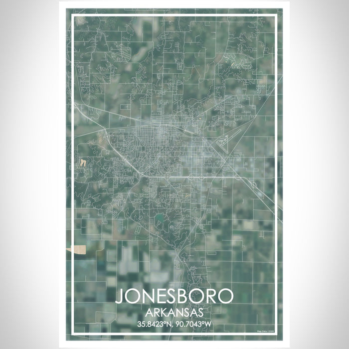 Jonesboro Arkansas Map Print Portrait Orientation in Afternoon Style With Shaded Background