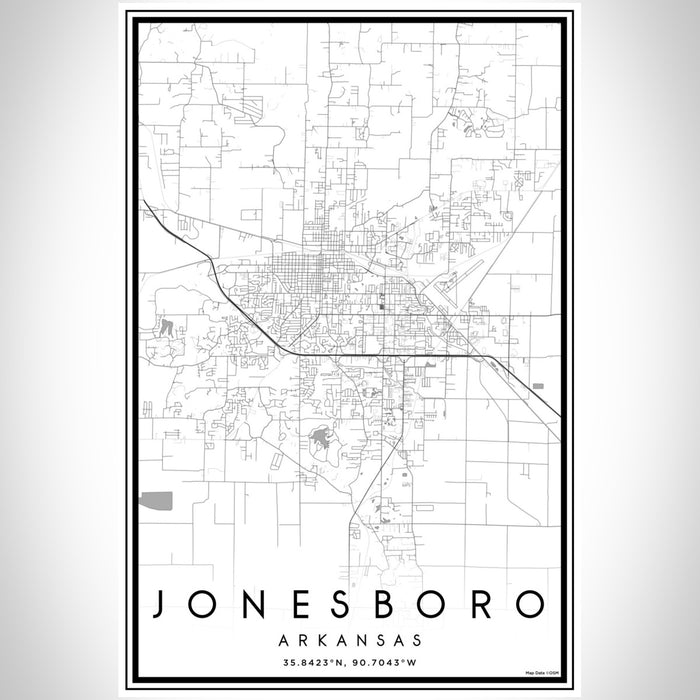 Jonesboro Arkansas Map Print Portrait Orientation in Classic Style With Shaded Background
