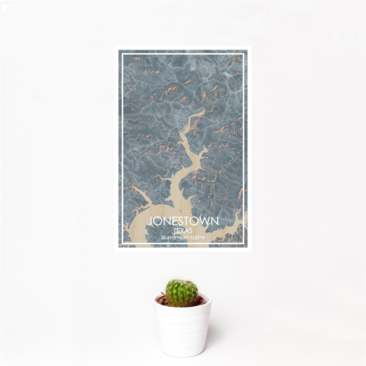 Jonestown Texas Map Print in Afternoon — JACE Maps