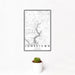 12x18 Jonestown Texas Map Print Portrait Orientation in Classic Style With Small Cactus Plant in White Planter