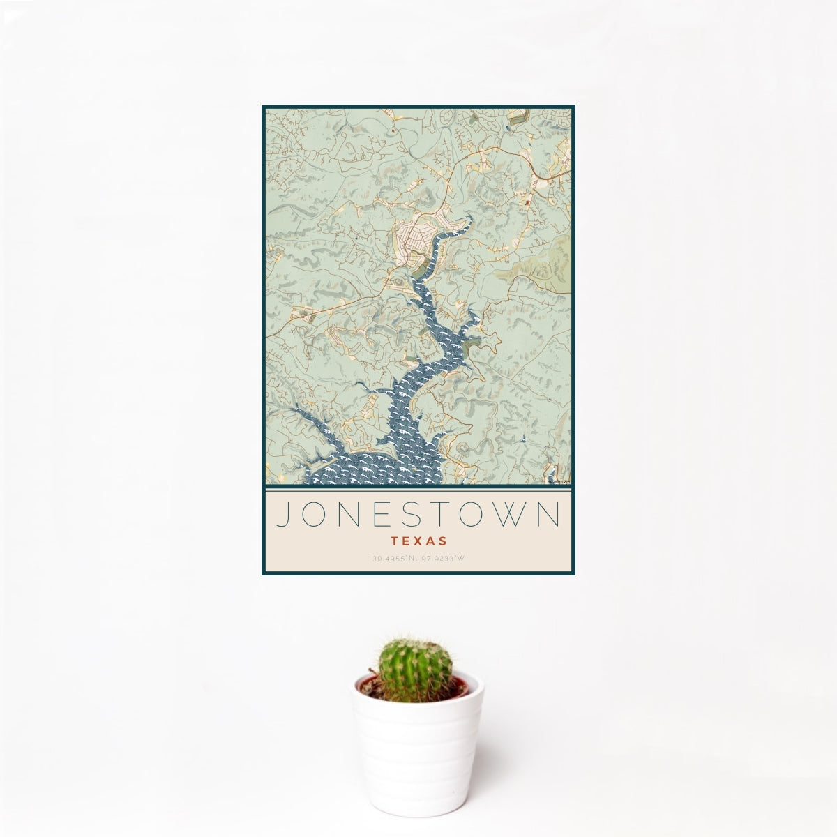Jonestown Texas Map Print in Woodblock — JACE Maps