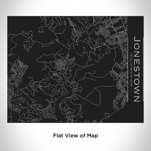 Rendered View of Jonestown Texas Map Engraving on 20oz Stainless Steel Insulated Bottle with Bamboo Top in Black