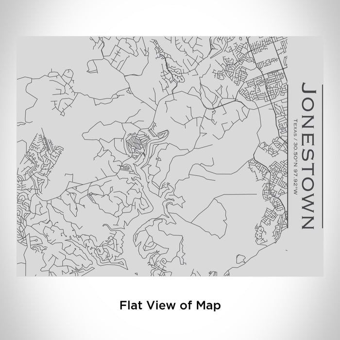 Rendered View of Jonestown Texas Map Engraving on 20oz Stainless Steel Insulated Bottle with Bamboo Top