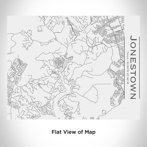 Rendered View of Jonestown Texas Map Engraving on 20oz Stainless Steel Insulated Bottle with Bamboo Top in White